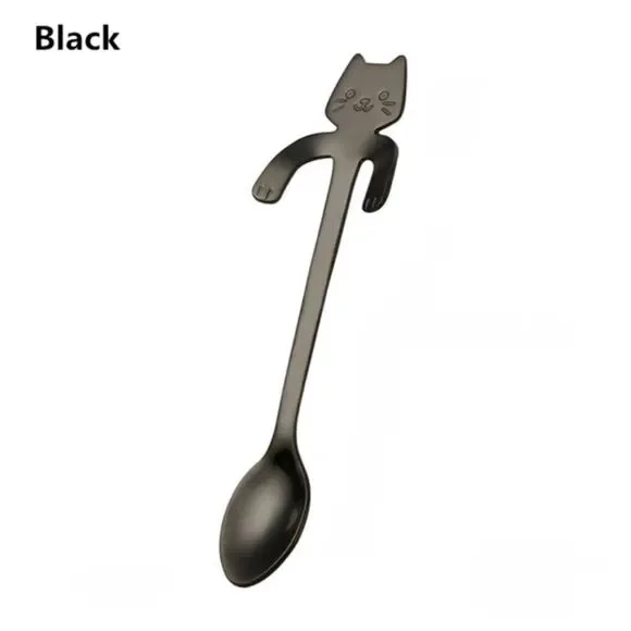 NEW Cat shaped coffee or teaspoon, stocking stuffer for cat lover gift, coworker - Picture 5 of 9